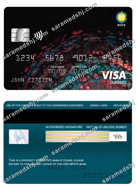 USA MOVO bank visa classic card